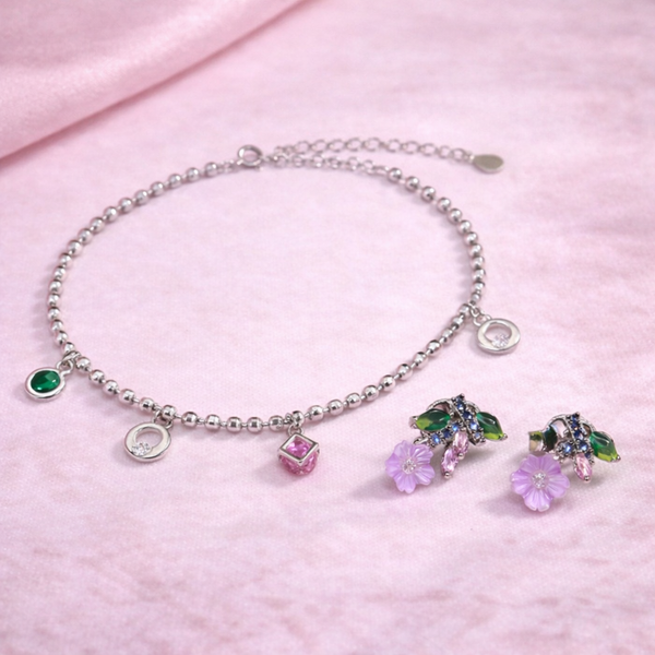 Soft Petals Valentine Duo (Single Anklet)