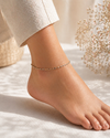 925 Sterling Silver Twin Tone Minimal Anklet.