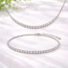 Silver Tennis Necklace Bracelet Combo