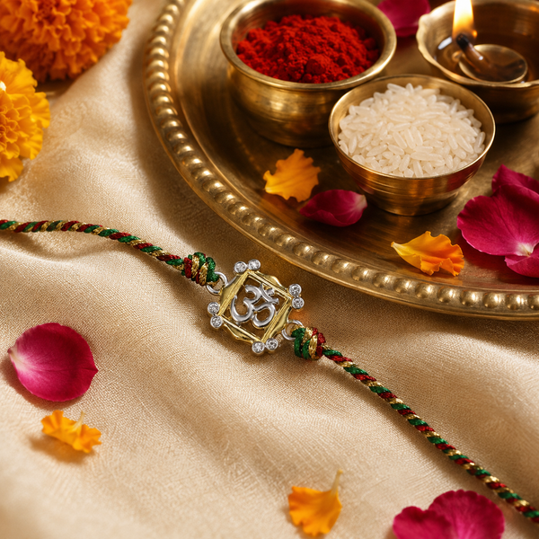 Om Divya Silver Rakhi