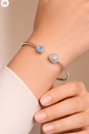 92.5 Sterling Silver Blue Spark Open Bracelet
