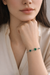 92.5 Sterling Silver Green Halo Charm Bracelet
