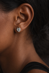 925 Sterling Silver Heart's Key Studs.
