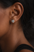 925 Sterling Silver Heart's Key Studs.