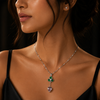 925 Silver Emerald Heart Drop