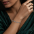 92.5 Sterling Silver Floral Stones Bracelet