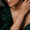 92.5 Sterling Silver Blue Spark Link Bracelet