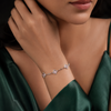 92.5 Sterling Silver Pink Spark Link Bracelet