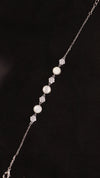 92.5 Sterling Silver Pearl Spark Link Bracelet