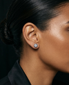 925 Sterling Silver Blue Aura Circle Studs