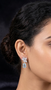 Floral Drop Silver Earrings