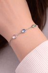 92.5 Sterling Silver Pastel Orbit Bracelet