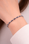 92.5 Sterling Silver Midnight Blue Spark Tennis Bracelet