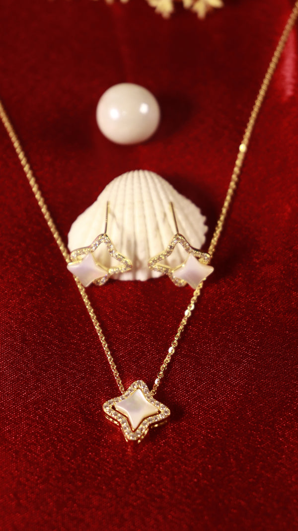 Elegant Silver-Tone Pendant Set