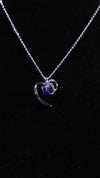925 Sterling Silver Midnight Heart Pendant Set.