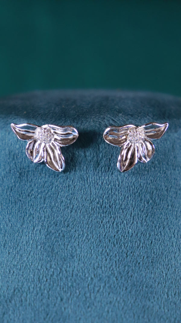 925 Sterling Silver Petal Studs.