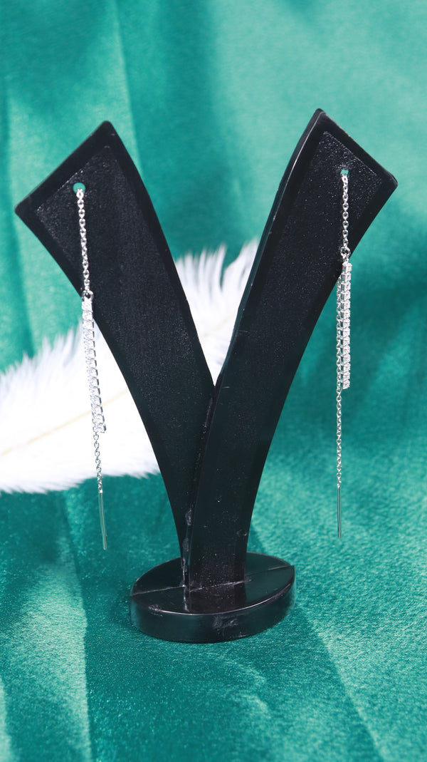 925 Sterling Silver The Vega Threader Earrings.