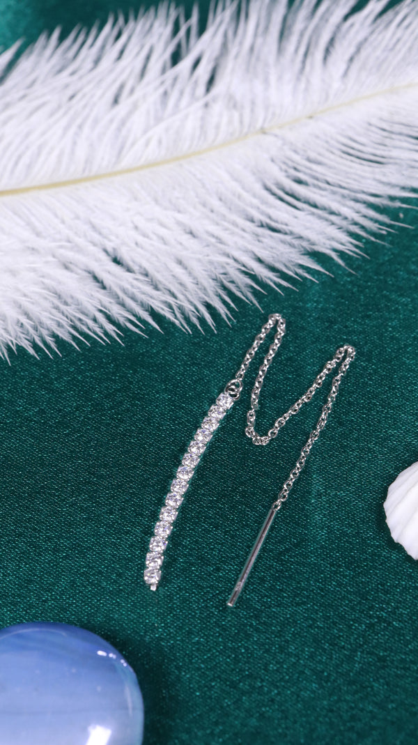 925 Sterling Silver The Vega Threader Earrings.