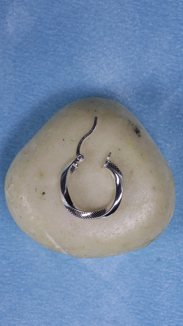 925 Sterling Silver Rope Twist Hoops.