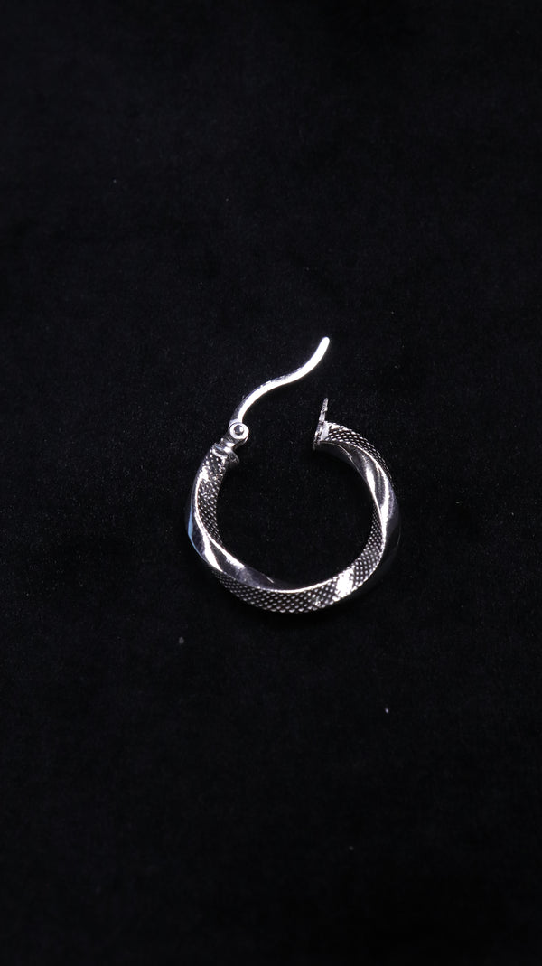 925 Sterling Silver Rope Twist Hoops.