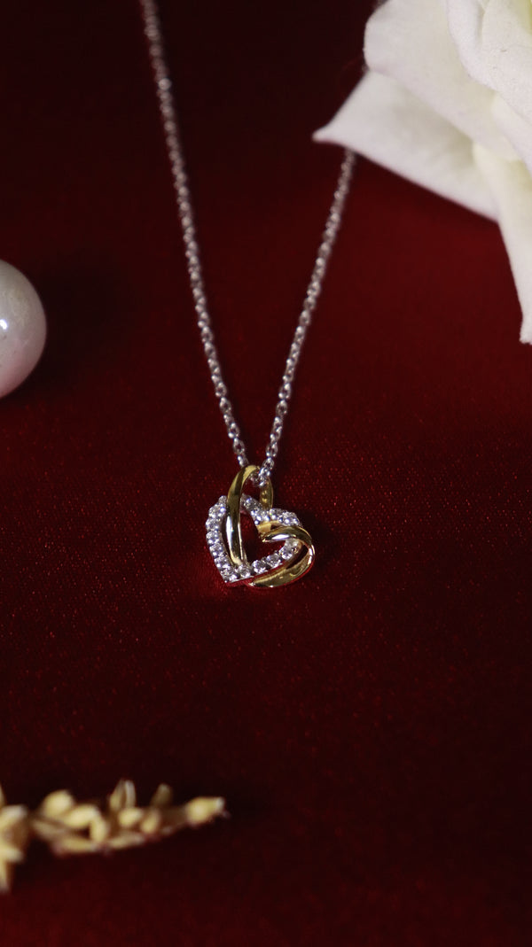 925 Sterling Silver Two Souls One Heart Pendant.