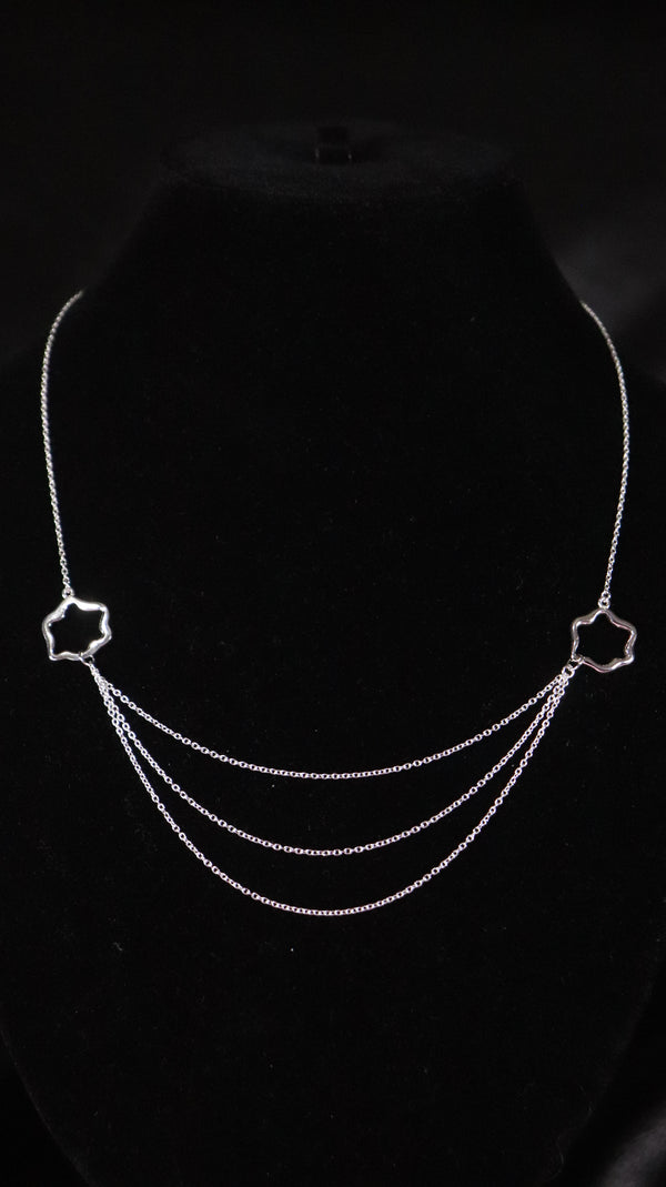 925 Sterling Silver Twinkling Star Layered Pendant.