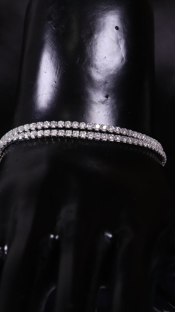 925 Sterling Silver Double-line Tennis Bracelet