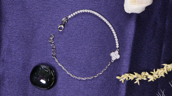 925 Sterling Silver Clover Luck Bracelet