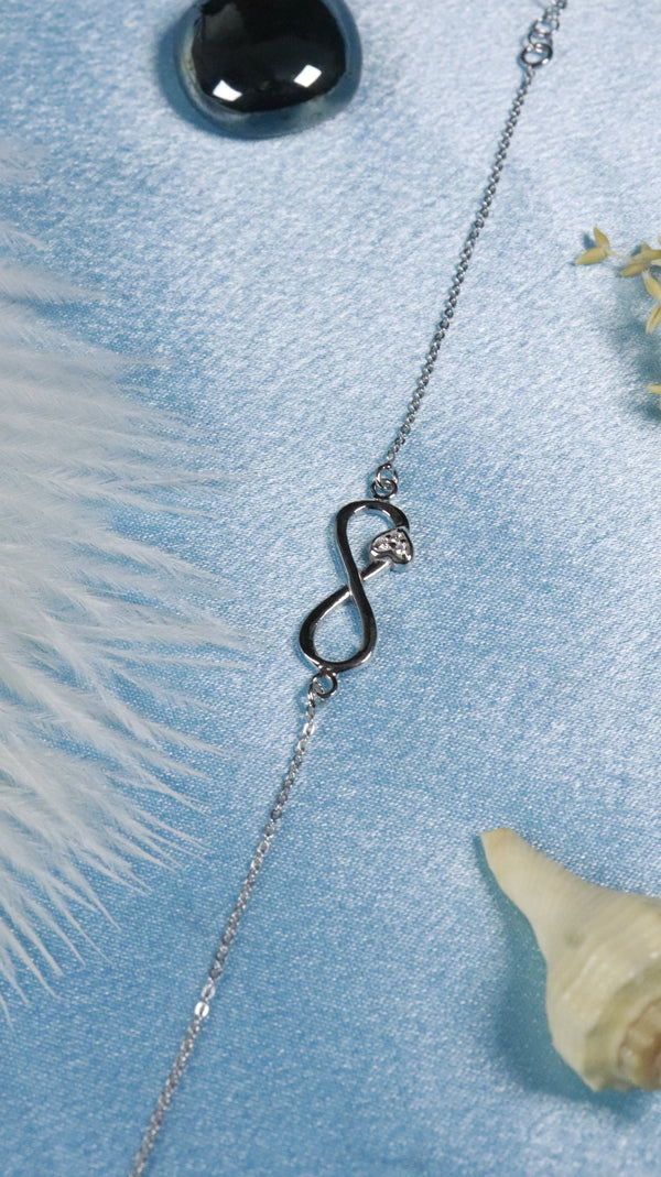 925 Sterling Silver Forever You & Me Bracelet