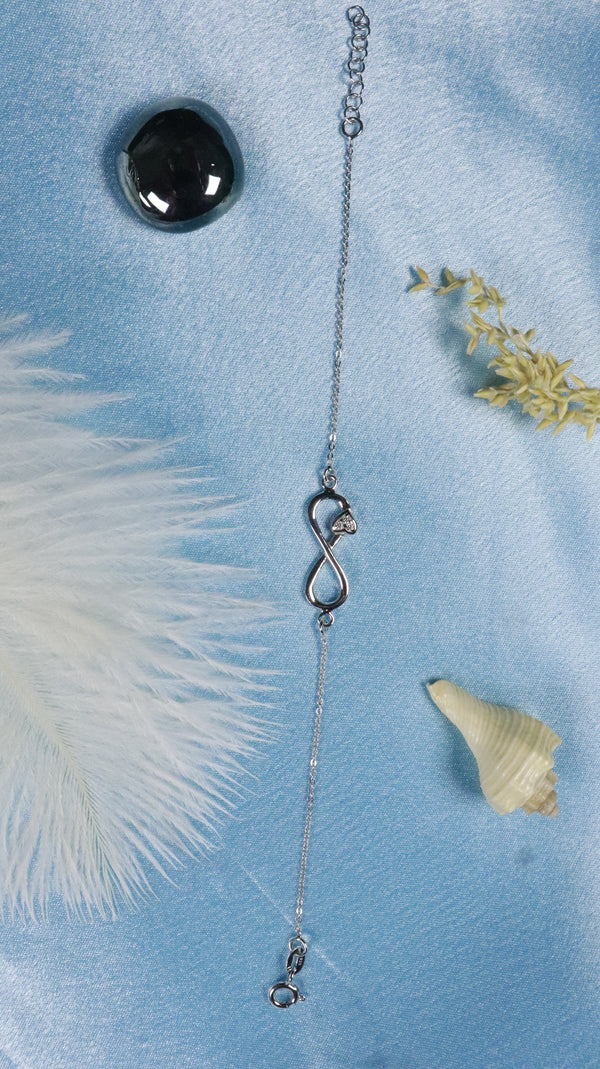 925 Sterling Silver Forever You & Me Bracelet