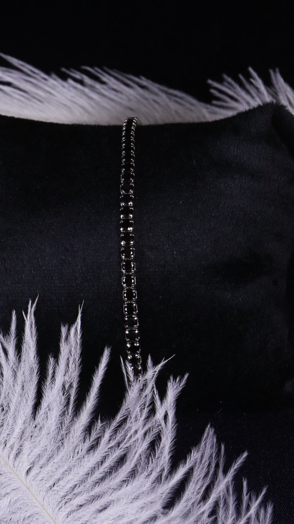 925 Sterling Silver Midnight Tennis Bracelet