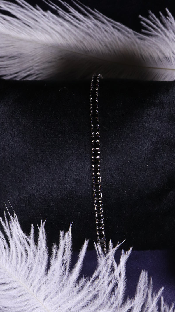 925 Sterling Silver Midnight Tennis Bracelet