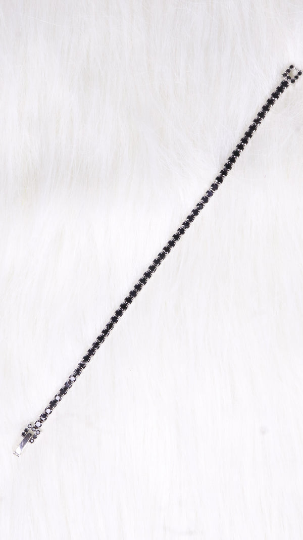 925 Sterling Silver Midnight Tennis Bracelet