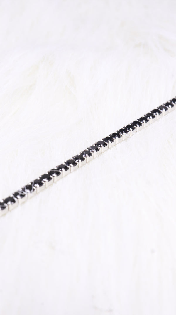 925 Sterling Silver Midnight Tennis Bracelet
