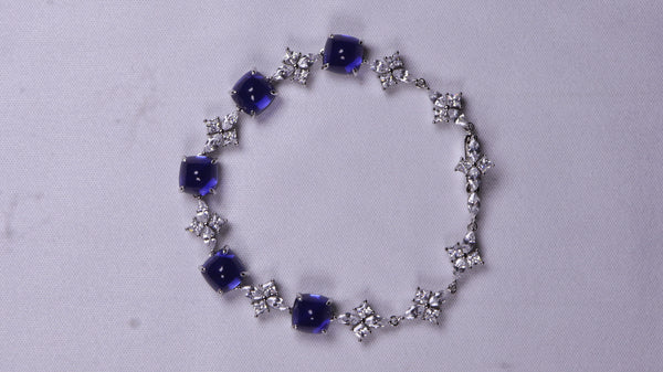 925 Sterling Silver Emerald Glow Silver Bracelet