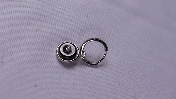 925 Sterling Silver Classic Black Earring
