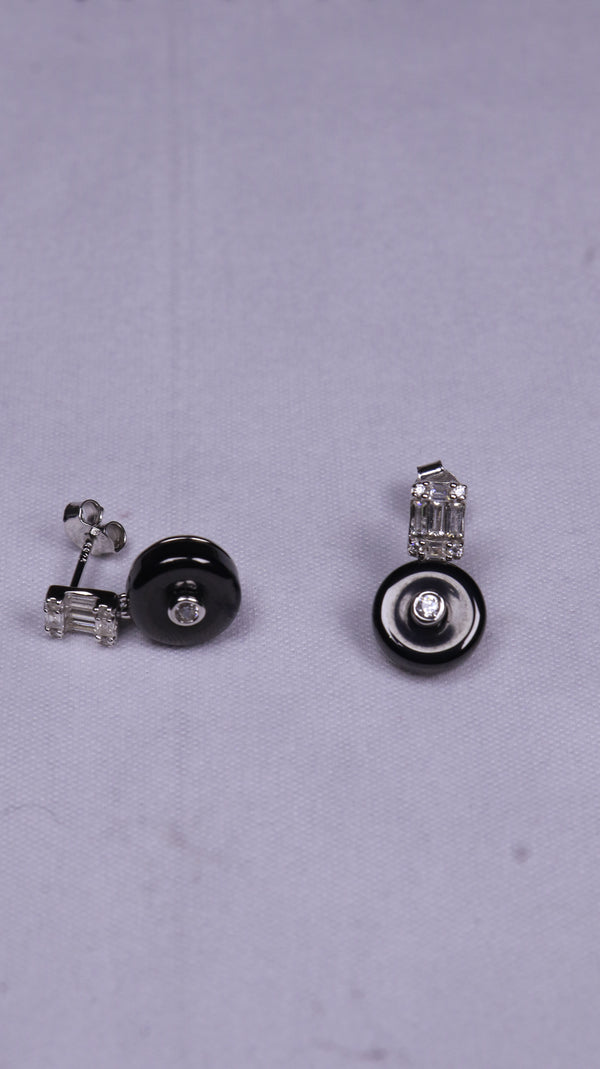 925 Sterling Silver Black Drop Earrings