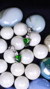 925 Sterling Silver Emerald Green Love Droplets