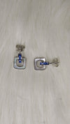 925 Sterling Silver Blue Square Spark Earrings