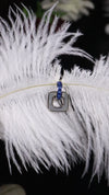 925 Sterling Silver Blue Square Spark Earrings