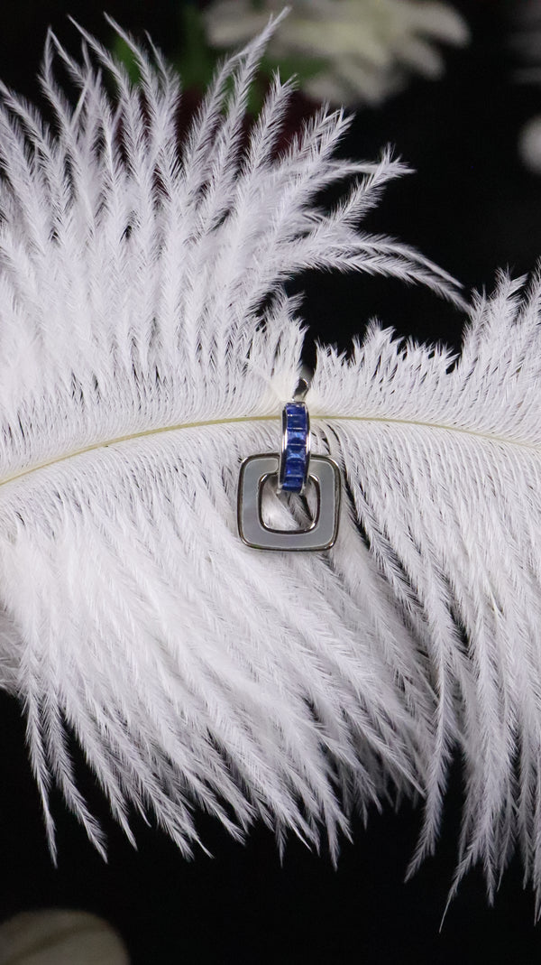 925 Sterling Silver Blue Square Spark Earrings