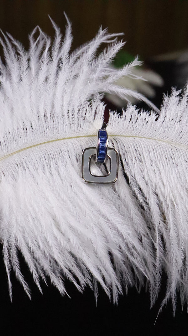 925 Sterling Silver Blue Square Spark Earrings