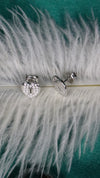 925 Sterling Silver Heart's Key Studs.