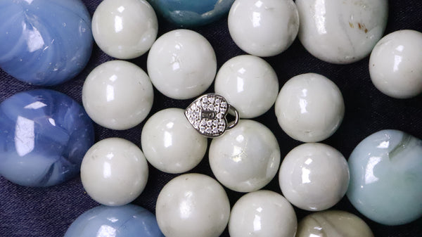 925 Sterling Silver Heart's Key Studs.