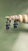 Blue Drop Silver Hoop Earrings