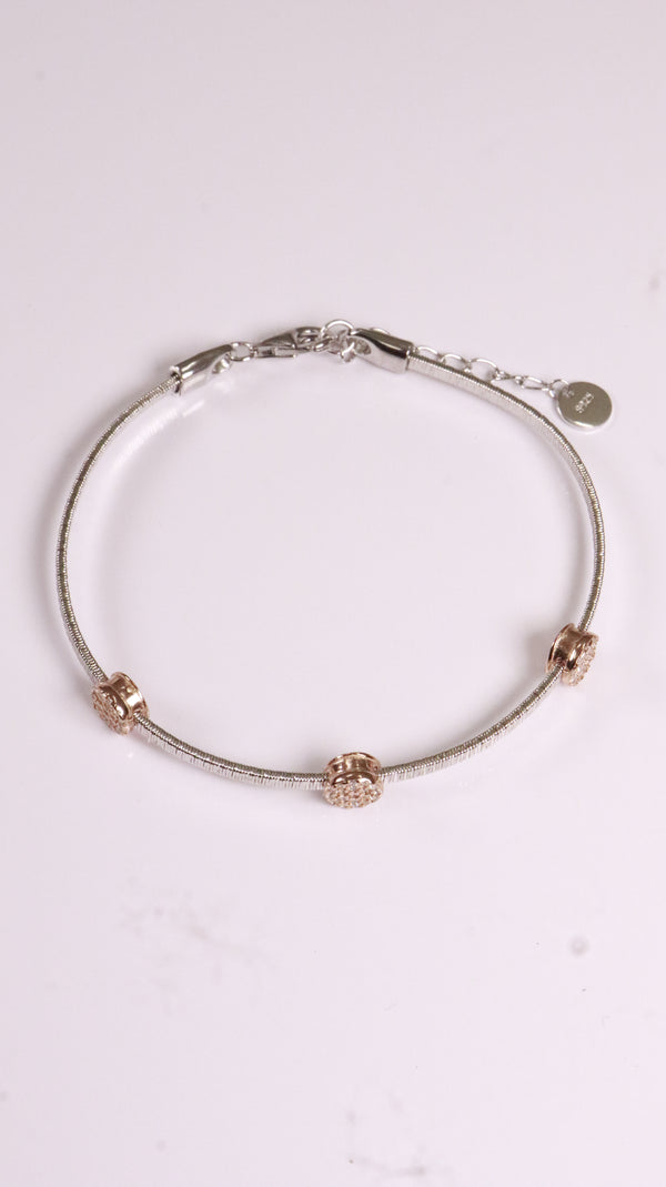 92.5 Sterling Silver Rosé Spark Trio Bracelet