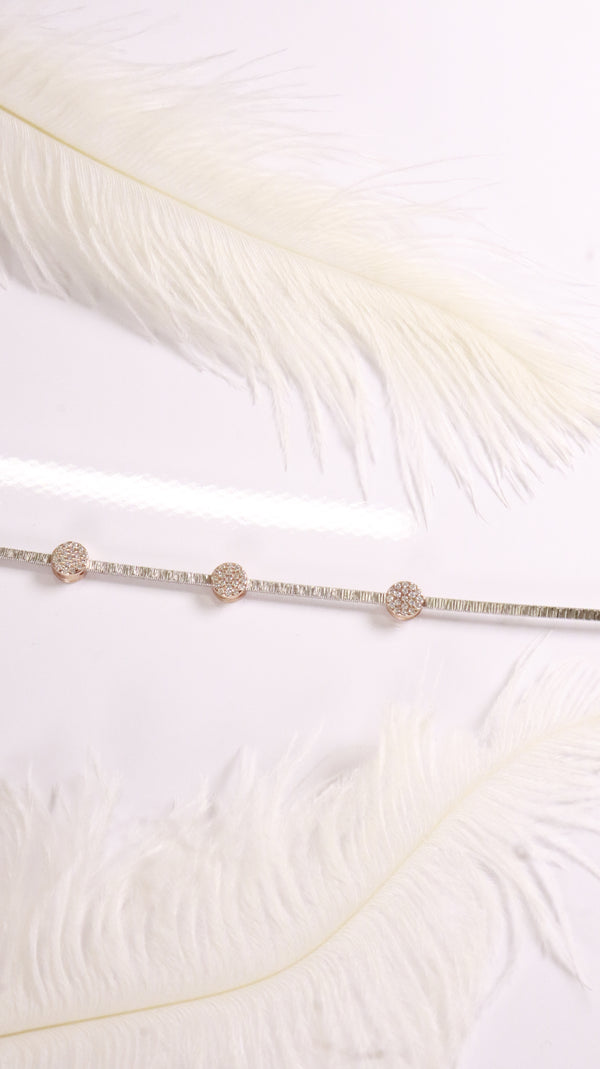 92.5 Sterling Silver Rosé Spark Trio Bracelet