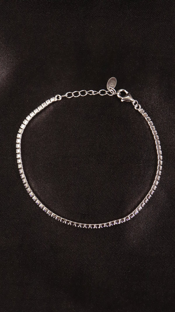 92.5 Sterling Silver Purple Glow Tennis Bracelet