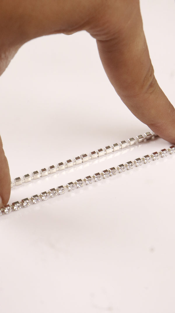92.5 Sterling Silver Elastic Tennis Bracelet