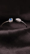 92.5 Sterling Silver Blue Spark Open Bracelet